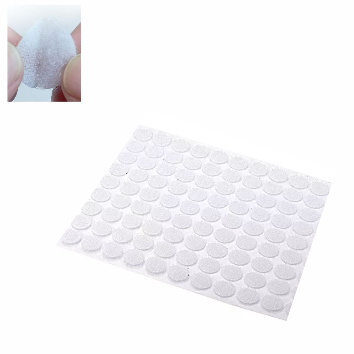Circulitos de Velcro Adhesivo Blancos de 1cm