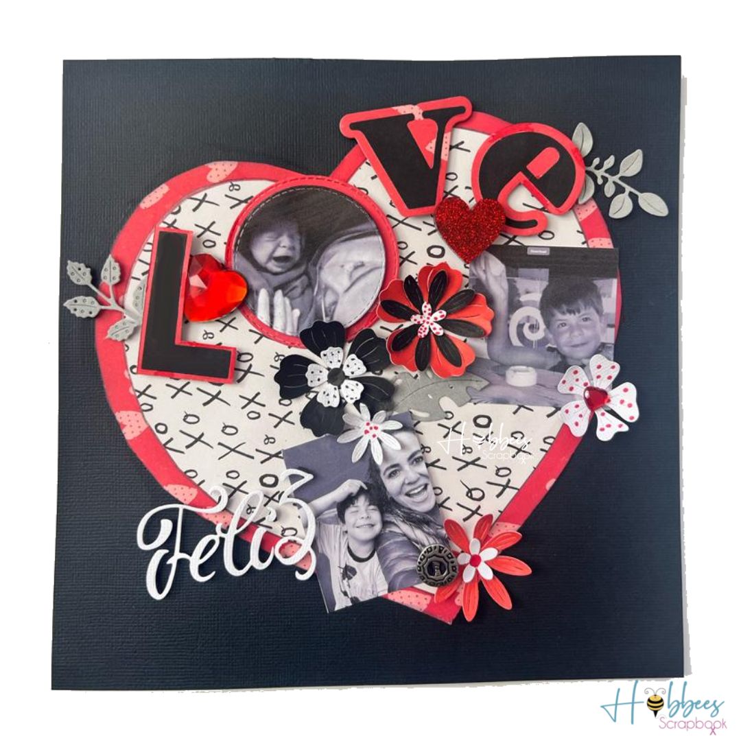 Día de San Valentín Scrapbook Layout