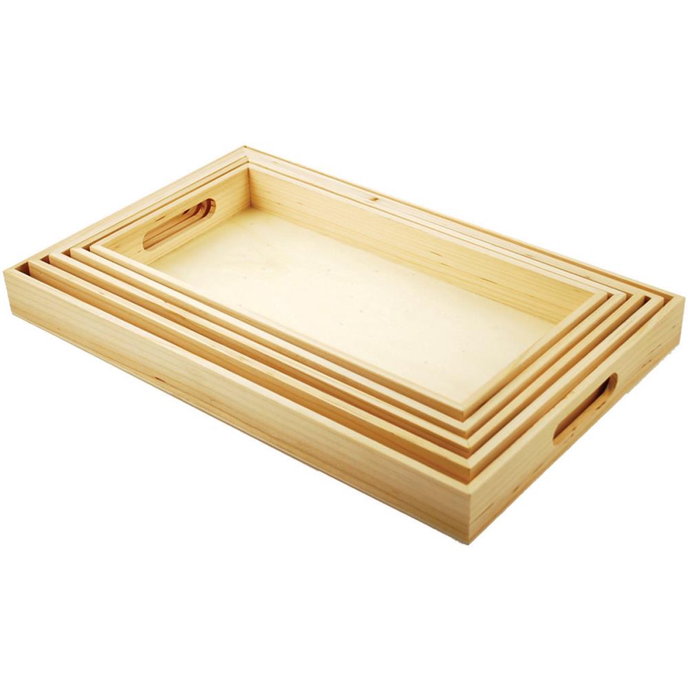 Paintable Wooden Trays / 5 Charolas para Personalizar Accesorios Multicraft Imports