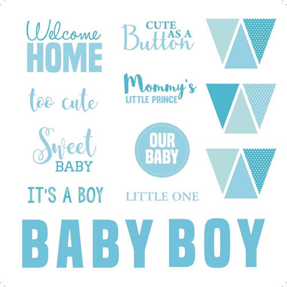 Baby Boy Cardstock Pack 12" / Paquete de 12 Hojas de Cartulina Bebé Niño Descontinuado Little Birdie