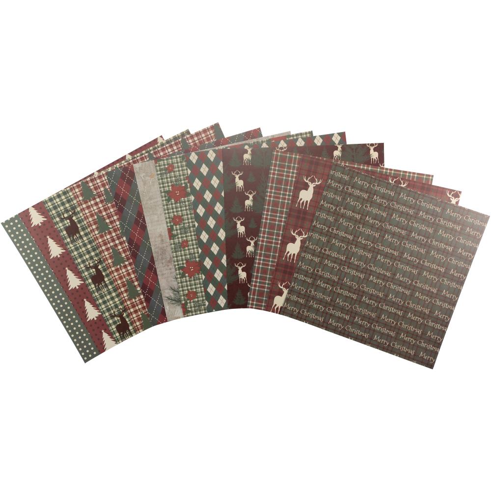 Classic Christmas Cardstock Pack 12" / Paquete de 12 Hojas de Cartulina Navideña Descontinuado Little Birdie