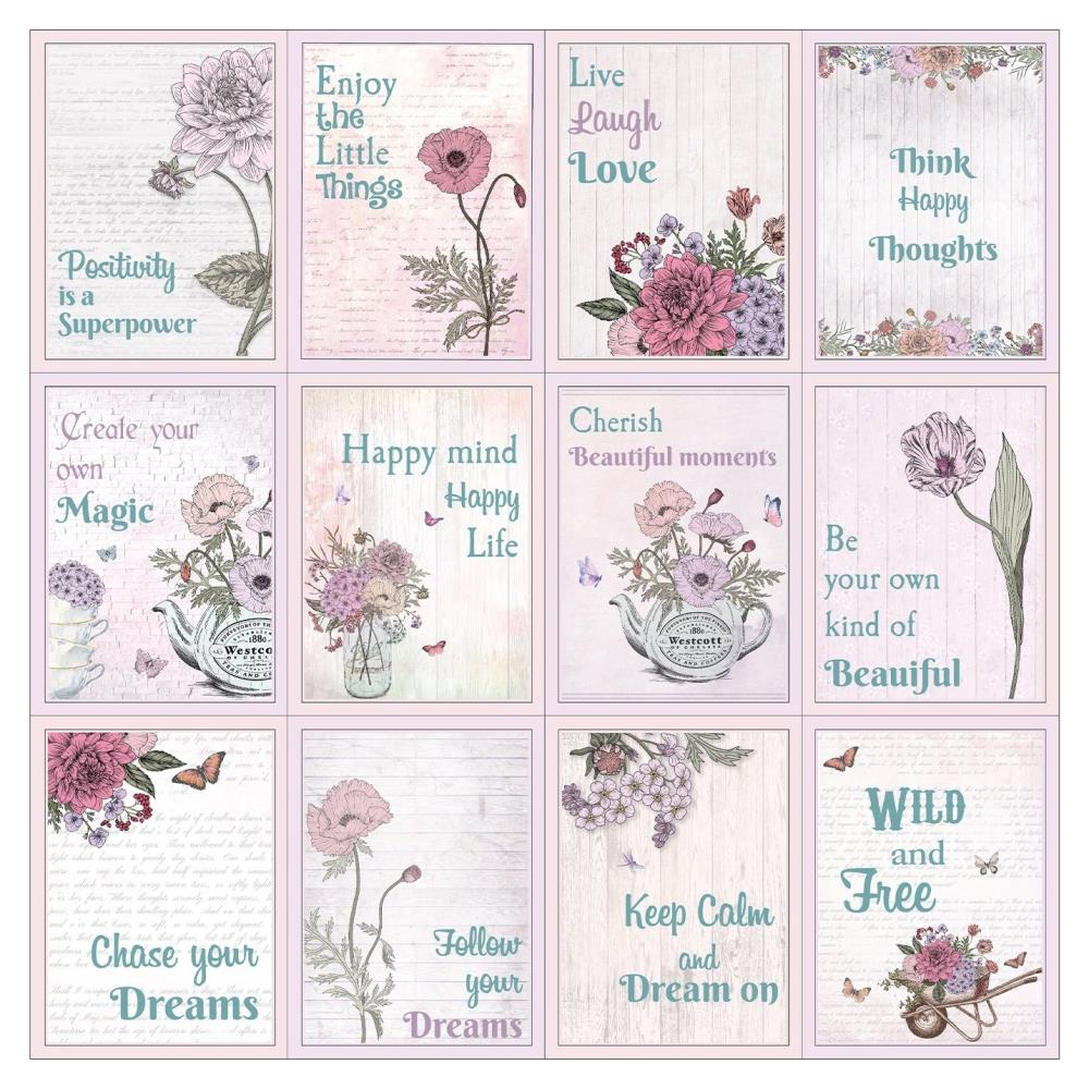 Botanical Garden Cardstock Pack 12" / Paquete de 12 Hojas de Cartulina Jardín Botánico Papel Little Birdie