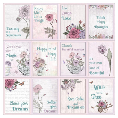 Botanical Garden Cardstock Pack 12" / Paquete de 12 Hojas de Cartulina Jardín Botánico Papel Little Birdie