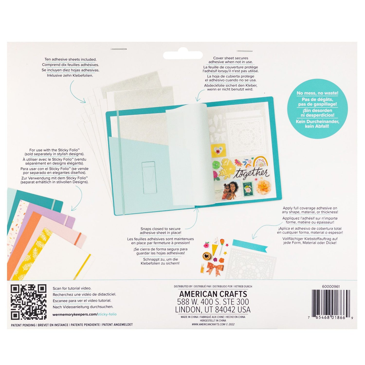 Sticky Folio Adhesive Sheets / Repuestos Hojas Adhesivo Permanente Adhesivos / Pegamentos We R Makers