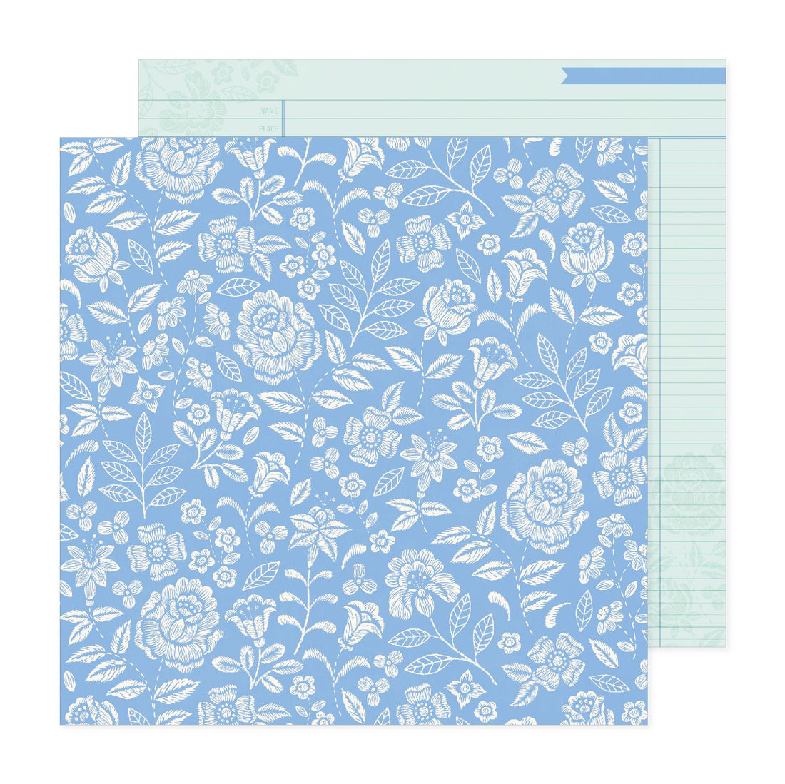 Poppy &amp; Pear Paper Sheet 12" / Hoja de Papel Blue Skies Papel, Hojas Sueltas American Crafts