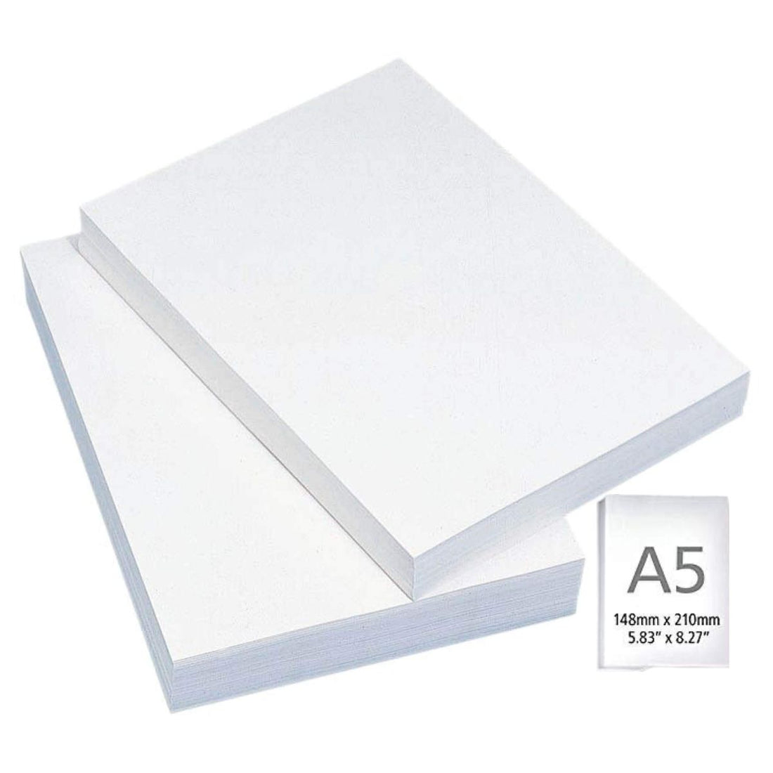 100 Hojas de Papel color Blanco 120gr A5 Encuadernacion Hobbees