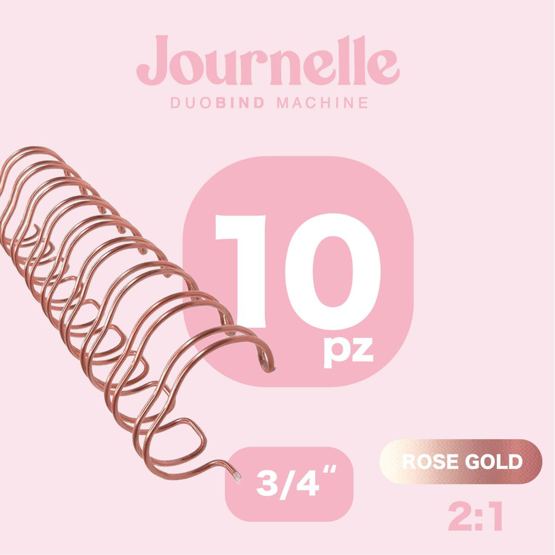 10 Espirales Metálicos Journelle Rose Gold 3/4" Arillos para Engargolar Angie Guerra &amp; Hobbees