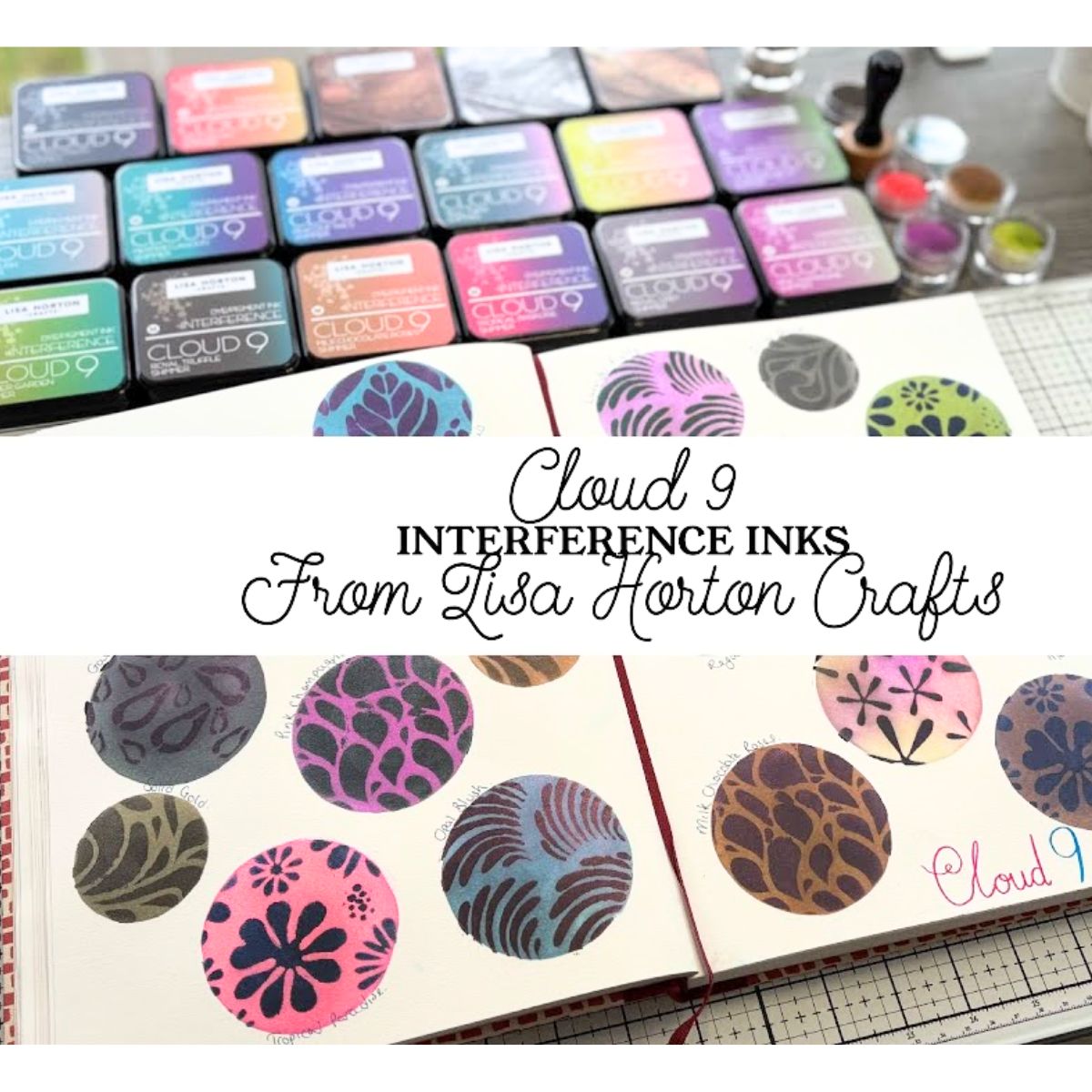 12 Interference Ink Pads Pack / Paquete de 12 Tintas de Interferencia Tinta para Sellos Lisa Horton Crafts