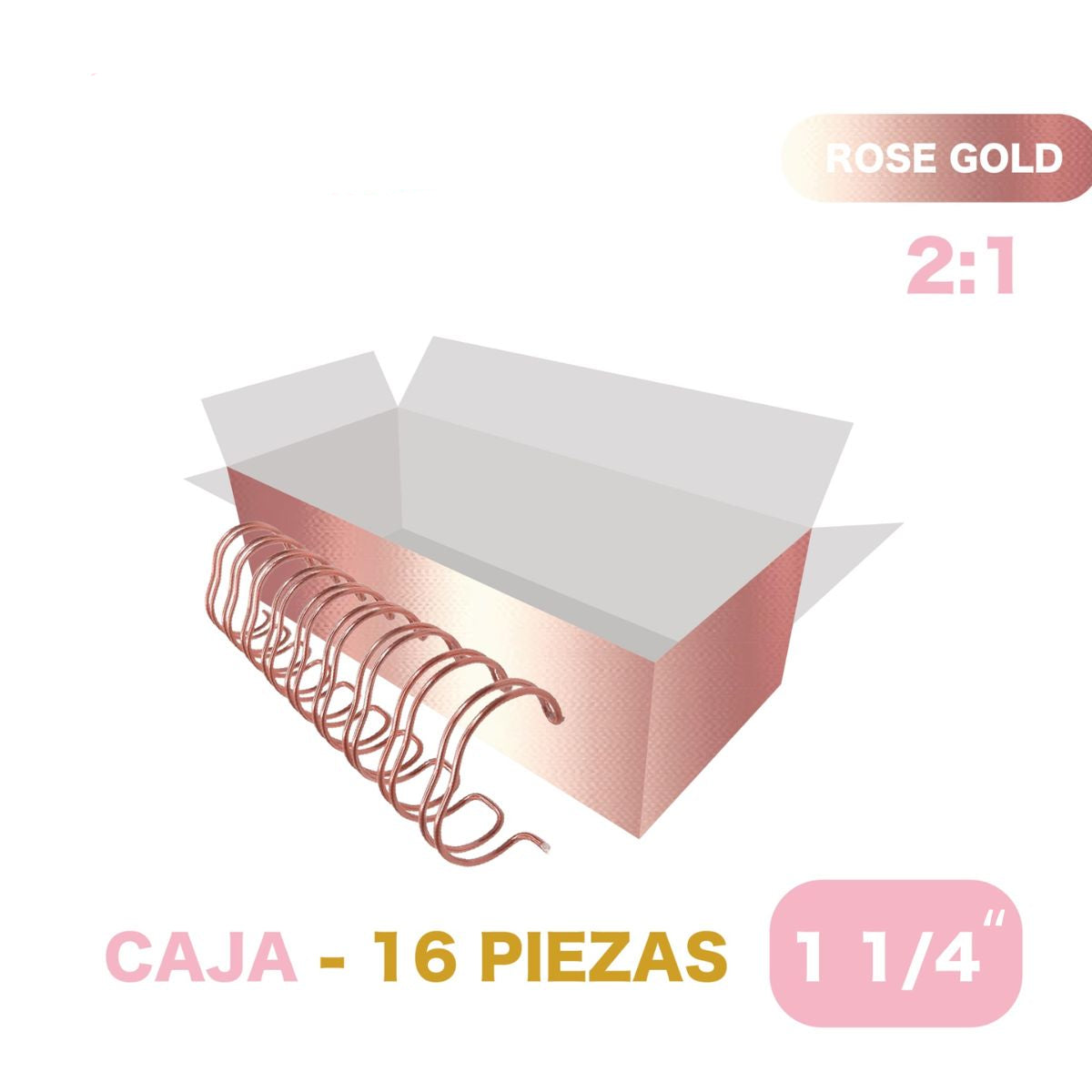 16 Espirales Metálicos Journelle Rose Gold 1 1/4” Arillos para Engargolar Angie Guerra &amp; Hobbees