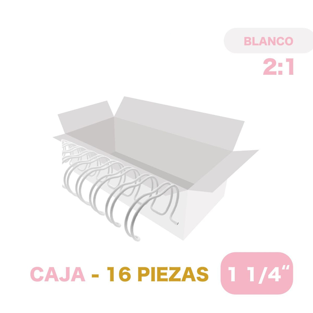 16 Espirales Metálicos Journelle Blancos 1 1/4” Arillos para Engargolar Angie Guerra &amp; Hobbees