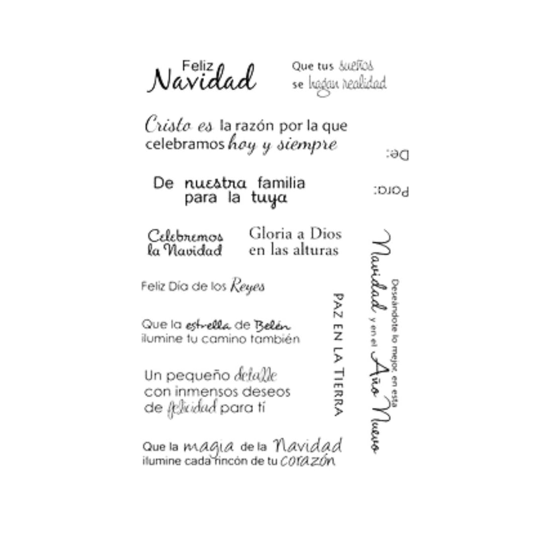 Set De Sellos Frases Navideñas Sellos Hobbees
