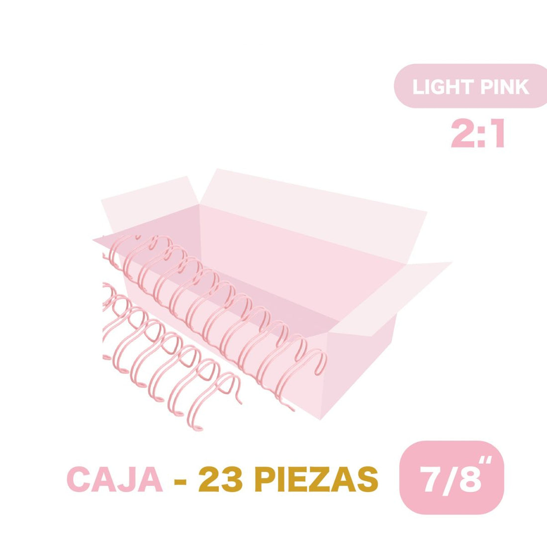 16 Espirales Metálicos Journelle Baby Pink 1 1/4” Arillos para Engargolar Angie Guerra &amp; Hobbees