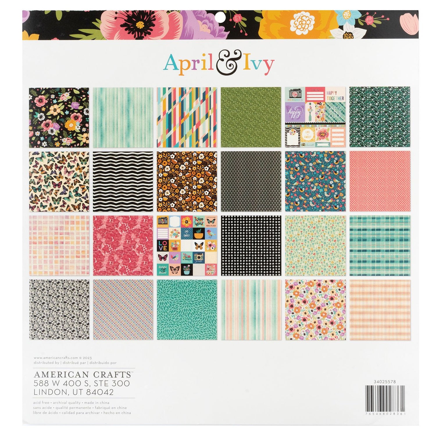 April &amp; Ivy  Paper Pad 12" / Block de Papel Hiedra de Abril Papel American Crafts