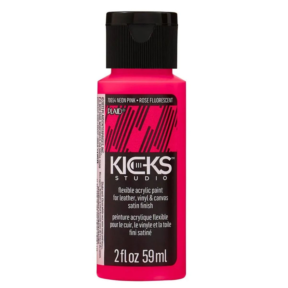 Kicks Studio Shoe Acrylic Paint Neon Pink / Pintura Acrílica para Cuero, Vinil y Tela Rosa Neon Acrìlicos Plaid