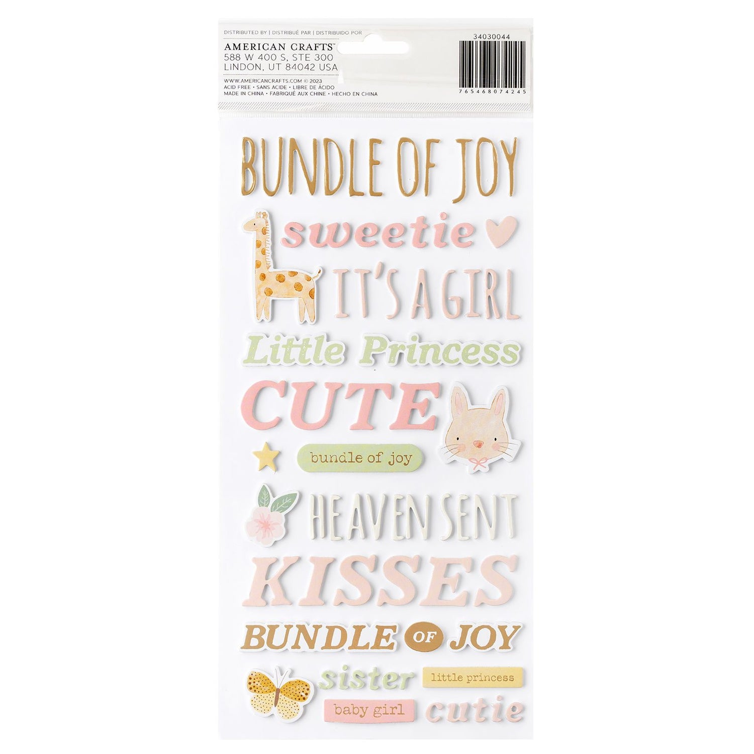 Hello Little Girl Colección Completa Value Pack Papel American Crafts
