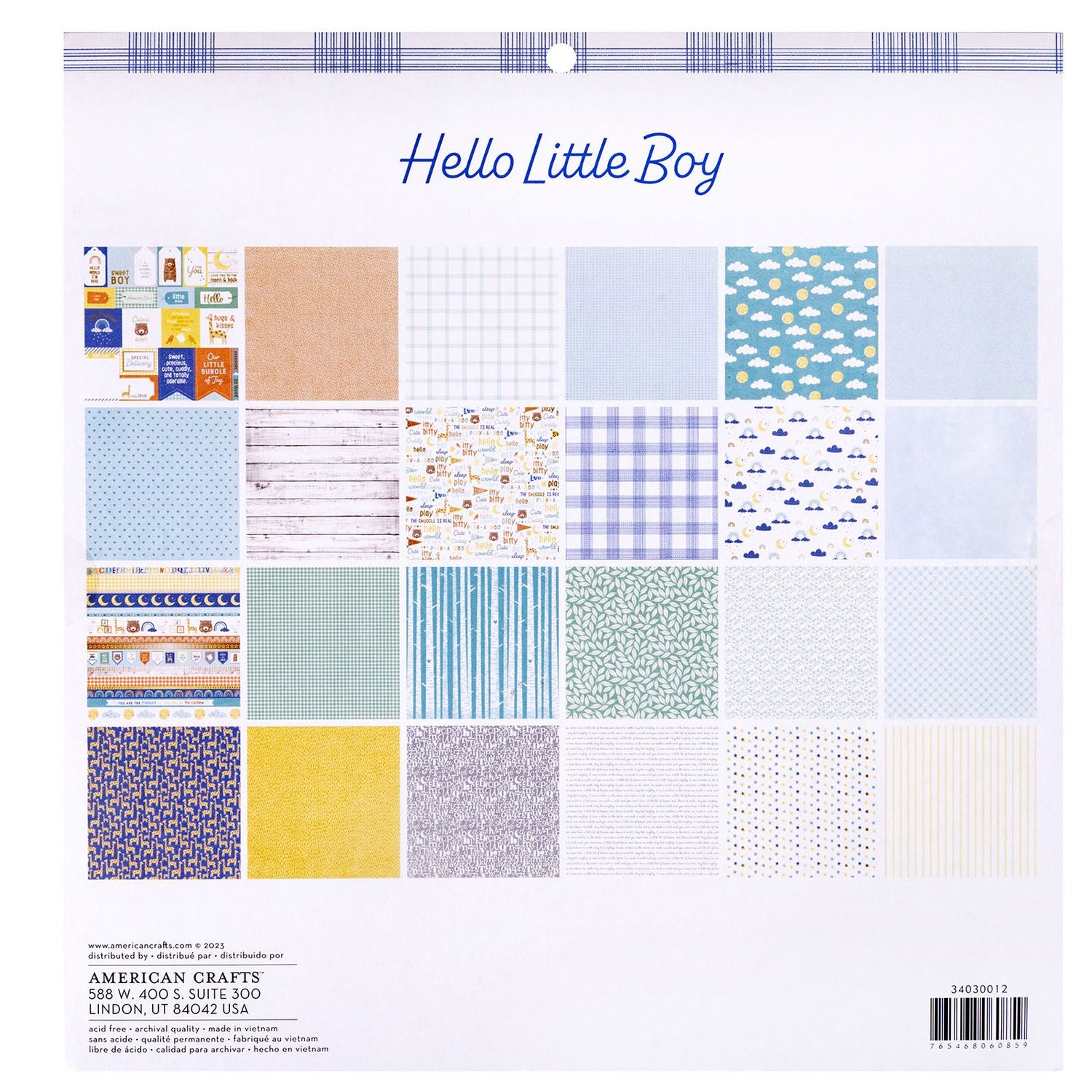 Hello Little Boy Colección Completa Value Pack Papel American Crafts