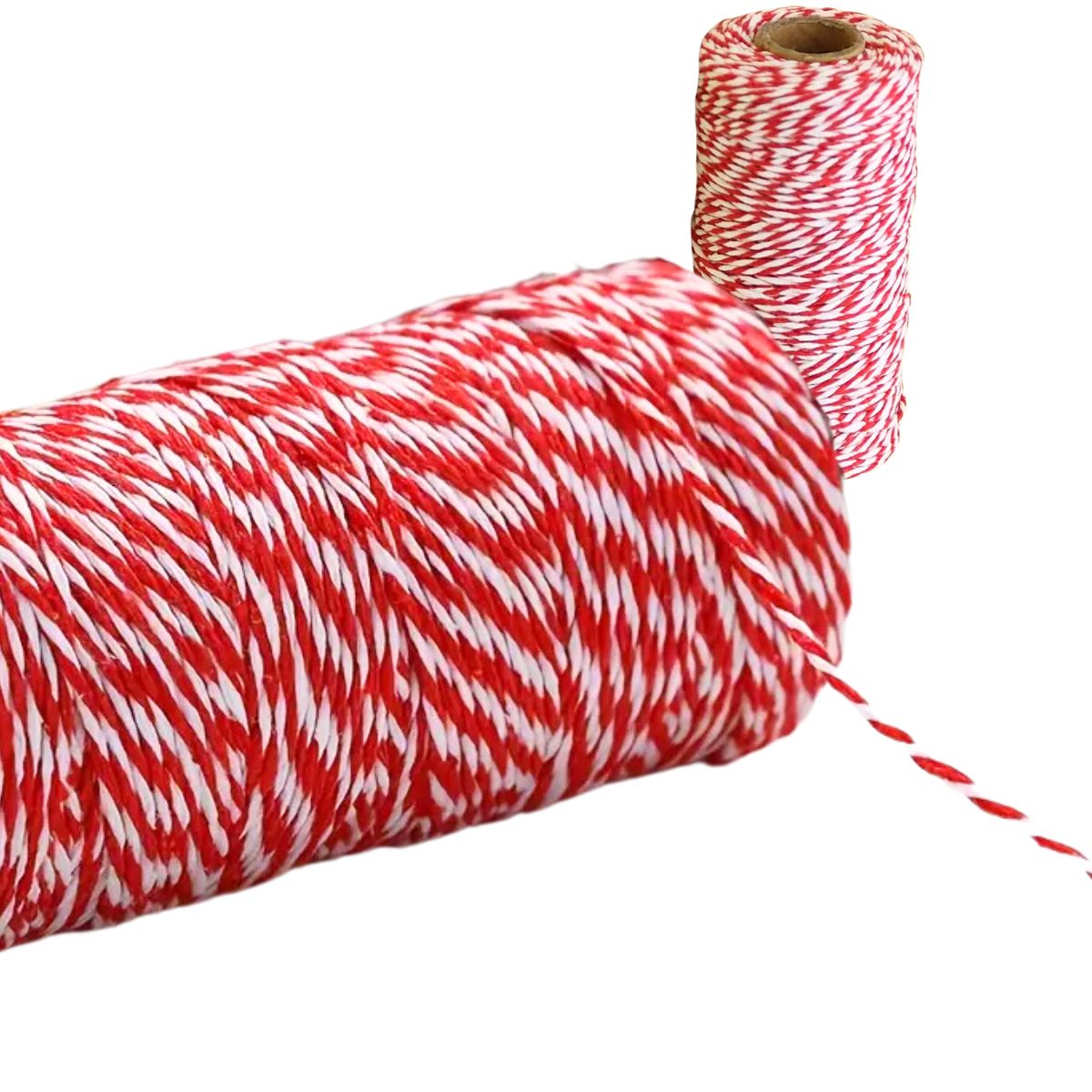 Hilo Twine Rojo con Blanco 100 metros. Listones e Hilos Hobbees