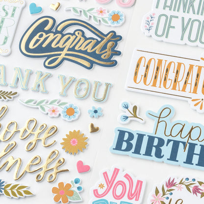 Joyful Notes Thickers Stickers / Estampas Gruesas Decorativas Stickers Pink Paislee