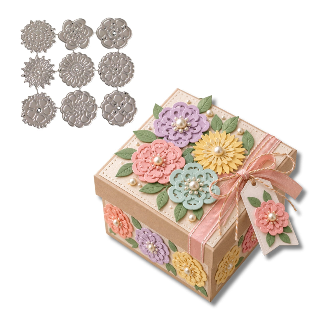 9 Suajes de Flores Colección Jardín Encantado Dados de Corte / Suajes / Troqueles Hobbees