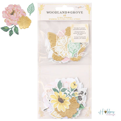 Woodland Grove Ephemera Die-Cuts / Recortes Decorativos Flores Descontinuado American Crafts