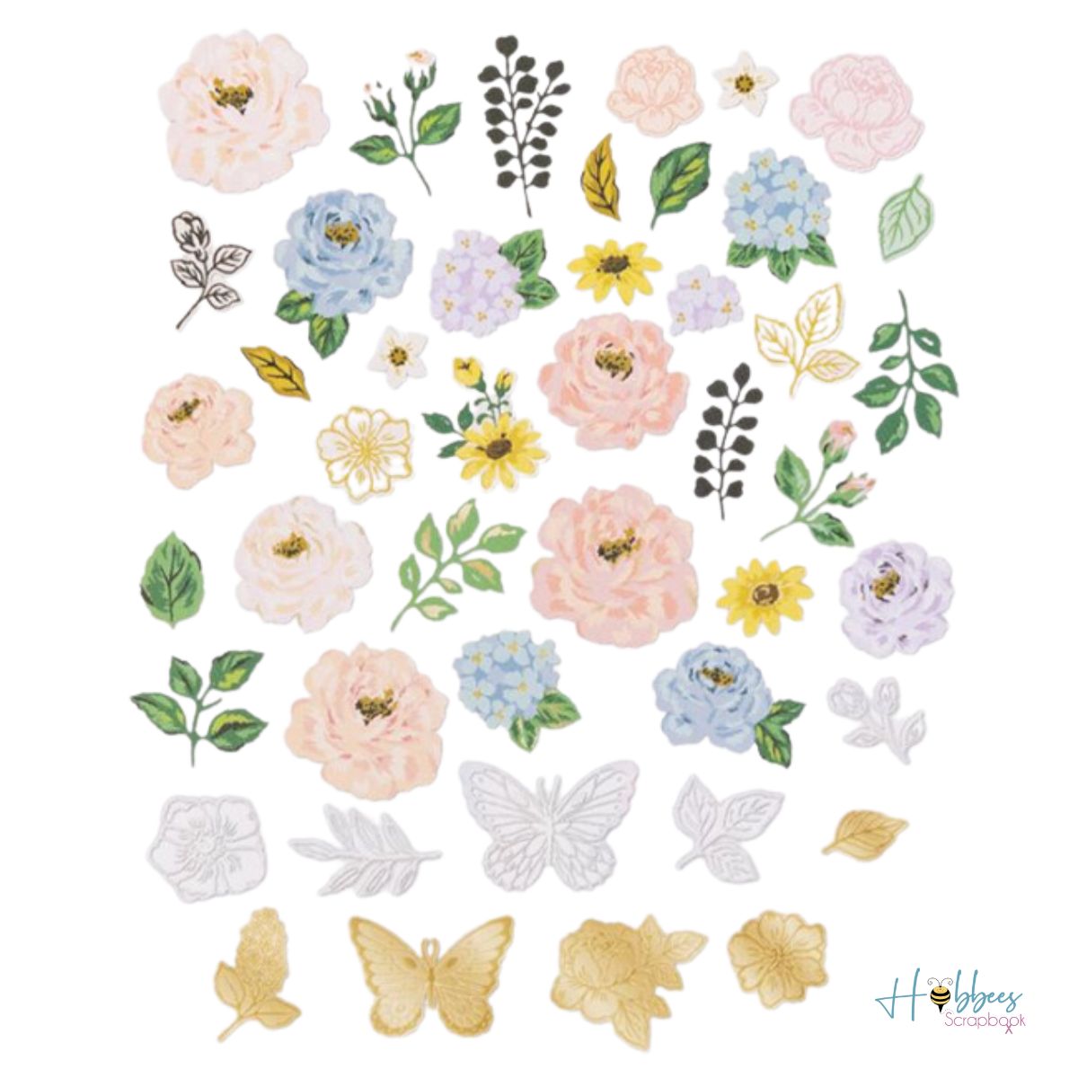 Woodland Grove Ephemera Die-Cuts / Recortes Decorativos Flores Descontinuado American Crafts