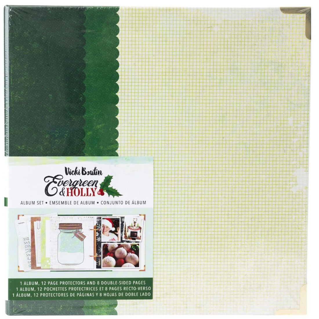 Evergreen &amp; Holly  6x8" / Álbum Fotográfico Navideño Albumes Vicki Boutin