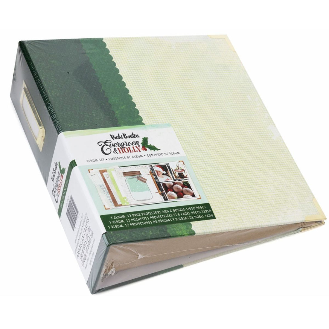 Evergreen &amp; Holly  6x8" / Álbum Fotográfico Navideño Albumes Vicki Boutin
