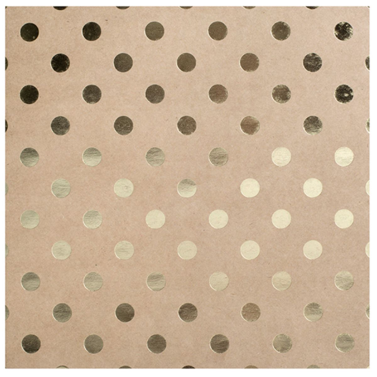 Kraft Foil Dots 12" / Hoja de Cartulina Kraft con Puntos Dorados Descontinuado Bazzill