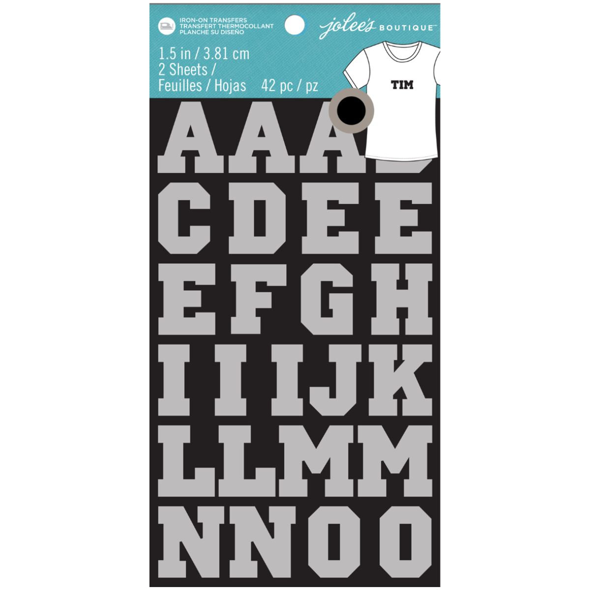 Easy Image Flocked Alphabet Black / Alfabeto Termoadhesivo para Tela Negro Viniles Jolee&