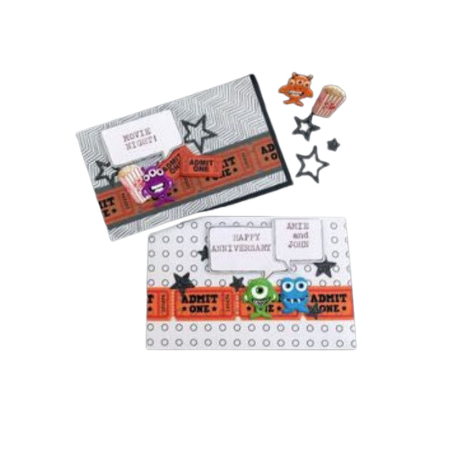 Popcorn Ticket Brads / Suejtadores Palomitas Tickets Adornos / Embellishments Eyelet Outlet