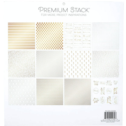 Cardstock Gold And White 12" / Block de Cartulina Dorado y Blanco Papel DCWV
