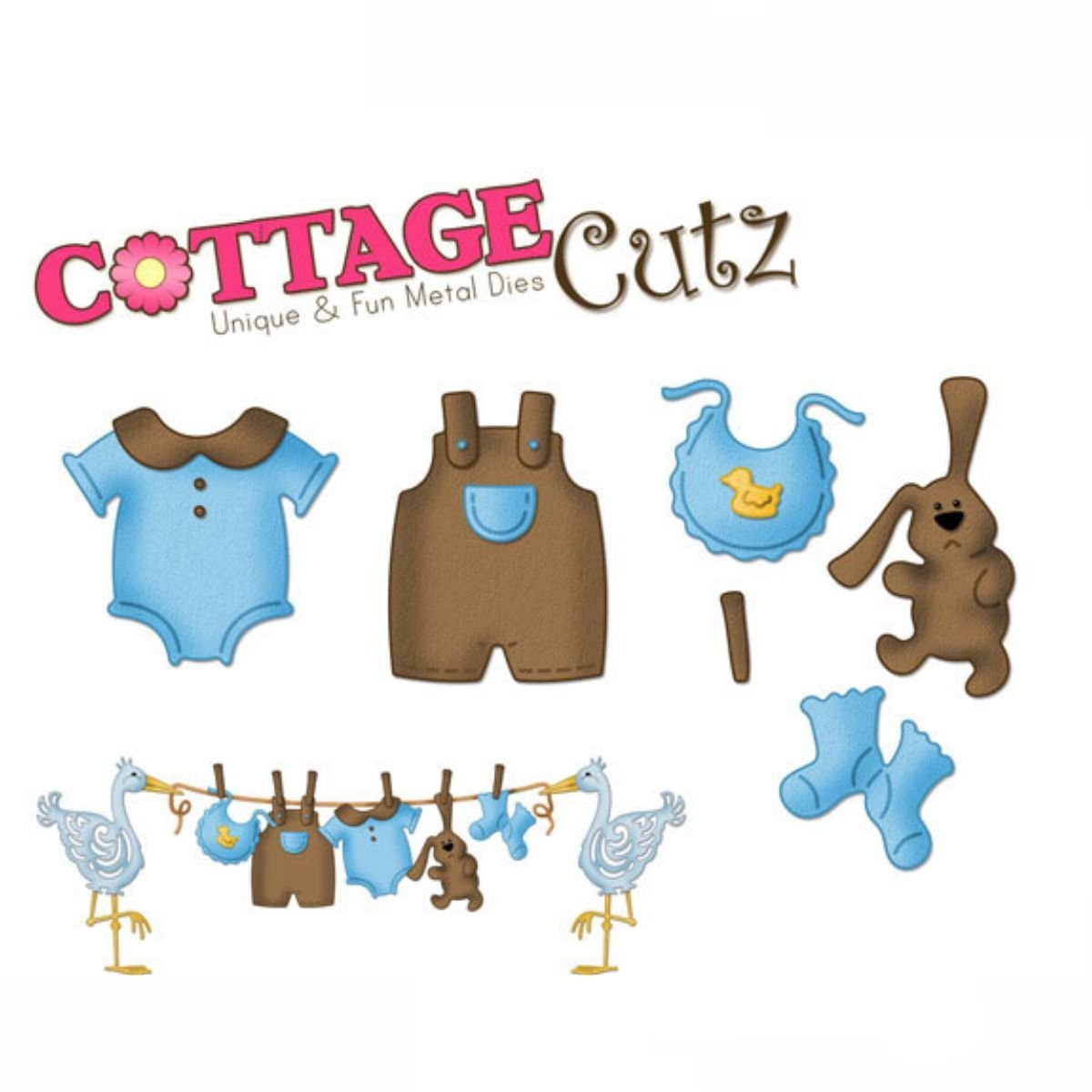 Baby Boy Clothes Die / Suaje de Corte de Tendedero de Ropa de Niño DESCONTINUADO Cottage Cutz