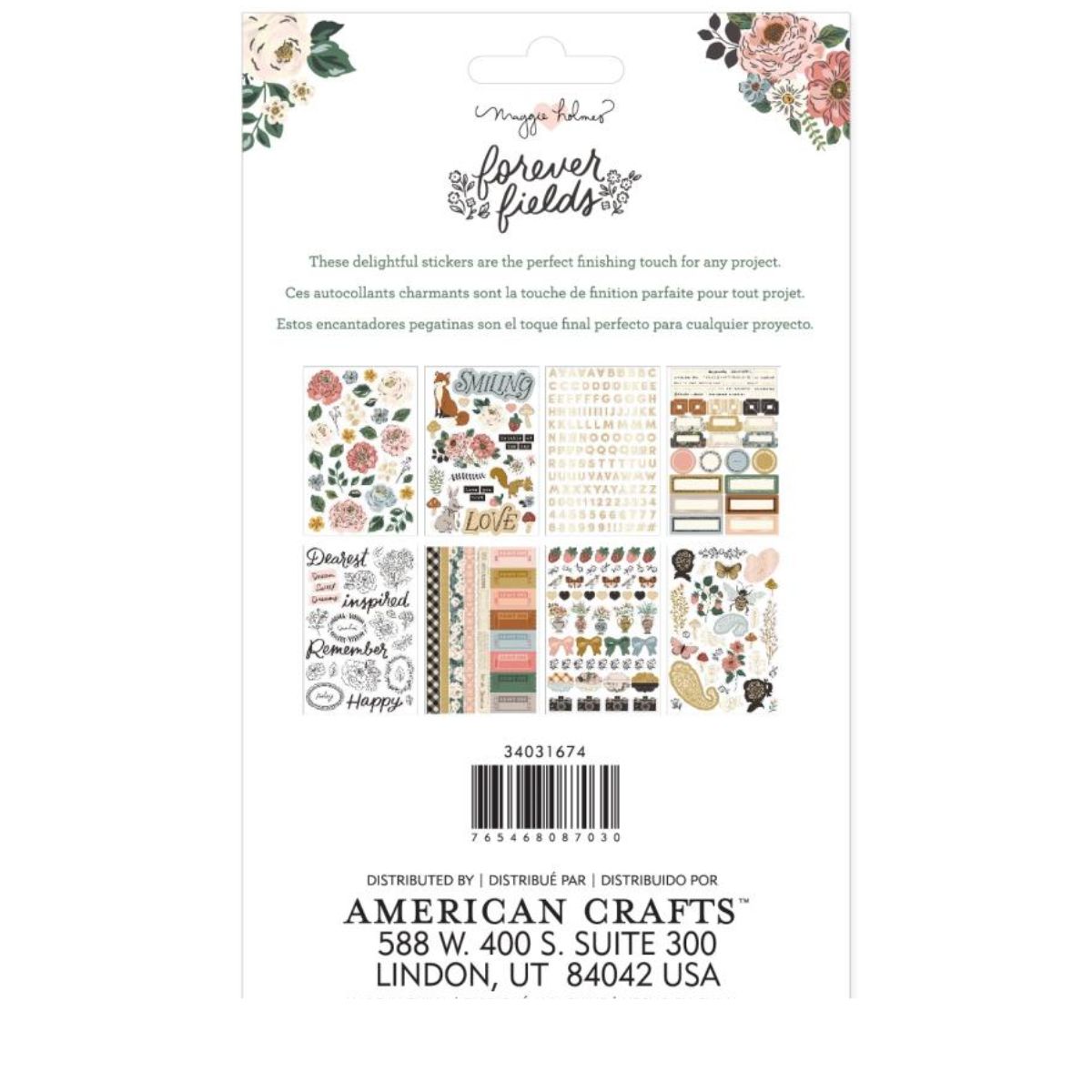 Forever Fields Sticker Book / Libreta con 375 Pegatinas Descontinuado American Crafts