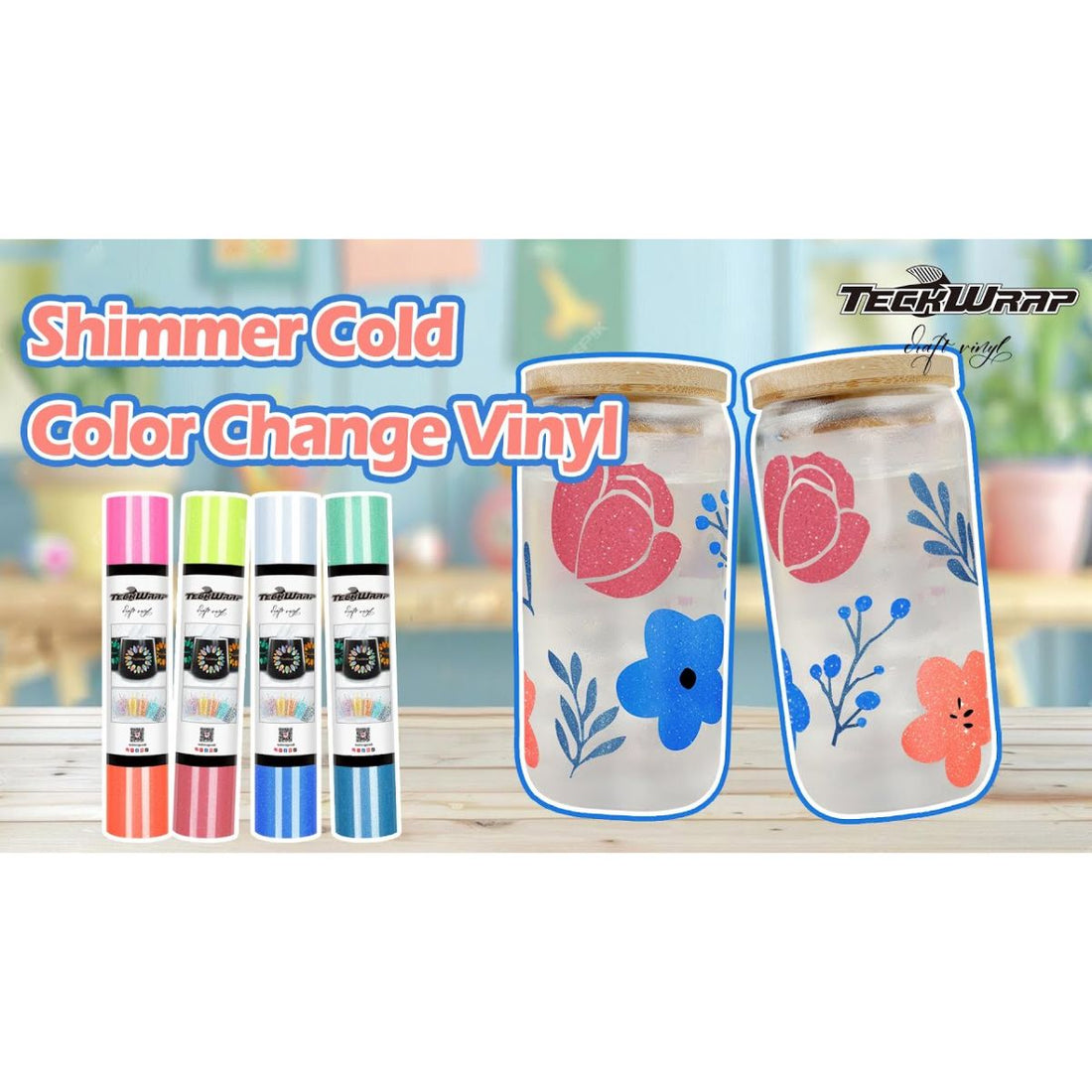 White to Blue Shimmer Cold Color Change / Vinil Adhesivo Cambia de Color Frío Blanco a Azul Viniles Teckwrap