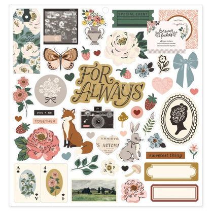 Forever Fields Large Foam Stickers / 52 Stickers de Foam Descontinuado American Crafts