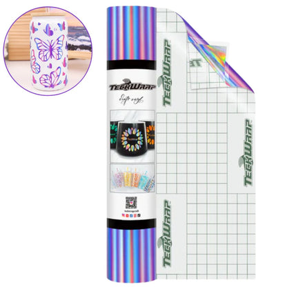 BF Holographic Rainbow Adhesive Vinyl Lilac / Vinil Adhesivo Libre de Burbujas Arcoíris Holográfico Lila Descontinuado Teckwrap