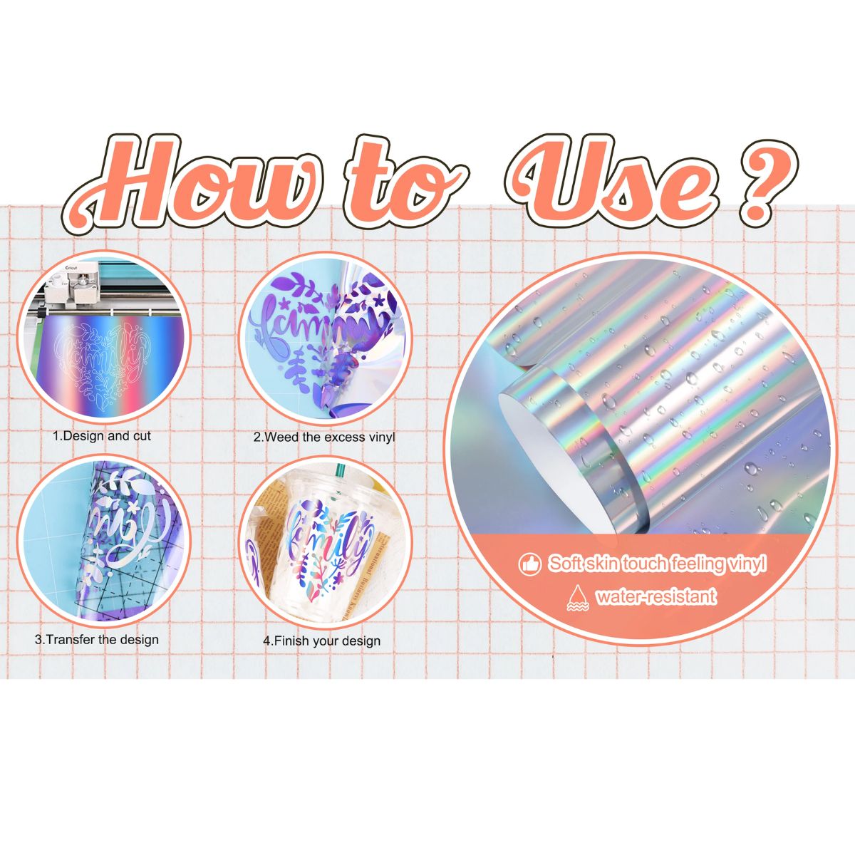 BF Holographic Rainbow Adhesive Vinyl Lilac / Vinil Adhesivo Libre de Burbujas Arcoíris Holográfico Lila Descontinuado Teckwrap
