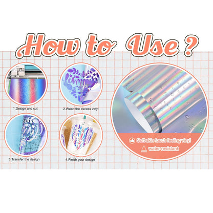 BF Holographic Rainbow Adhesive Vinyl Lilac / Vinil Adhesivo Libre de Burbujas Arcoíris Holográfico Lila Descontinuado Teckwrap