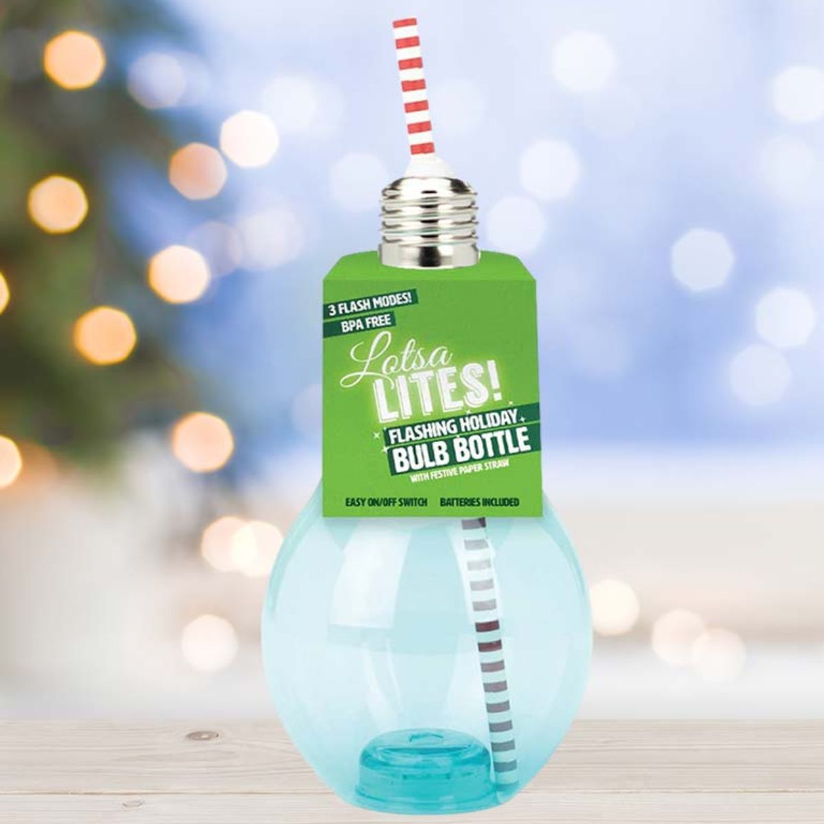 Flashing Holiday Beverage Bulb / Vaso que se Ilumina con Popote Fiestas Impulse