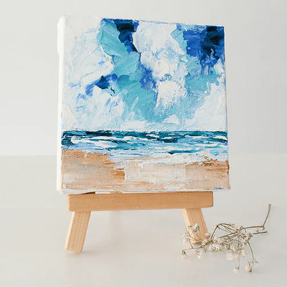 Wooden Mini Easel With Canvas 4.5" / 10 Mini Caballetes con Bastidor Lienzos Little Birdie