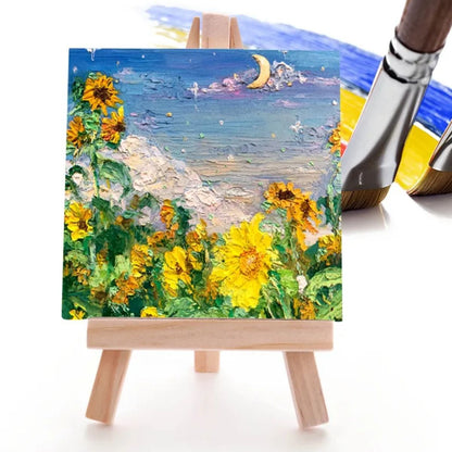 Wooden Mini Easel With Canvas 4.5" / 10 Mini Caballetes con Bastidor Lienzos Little Birdie
