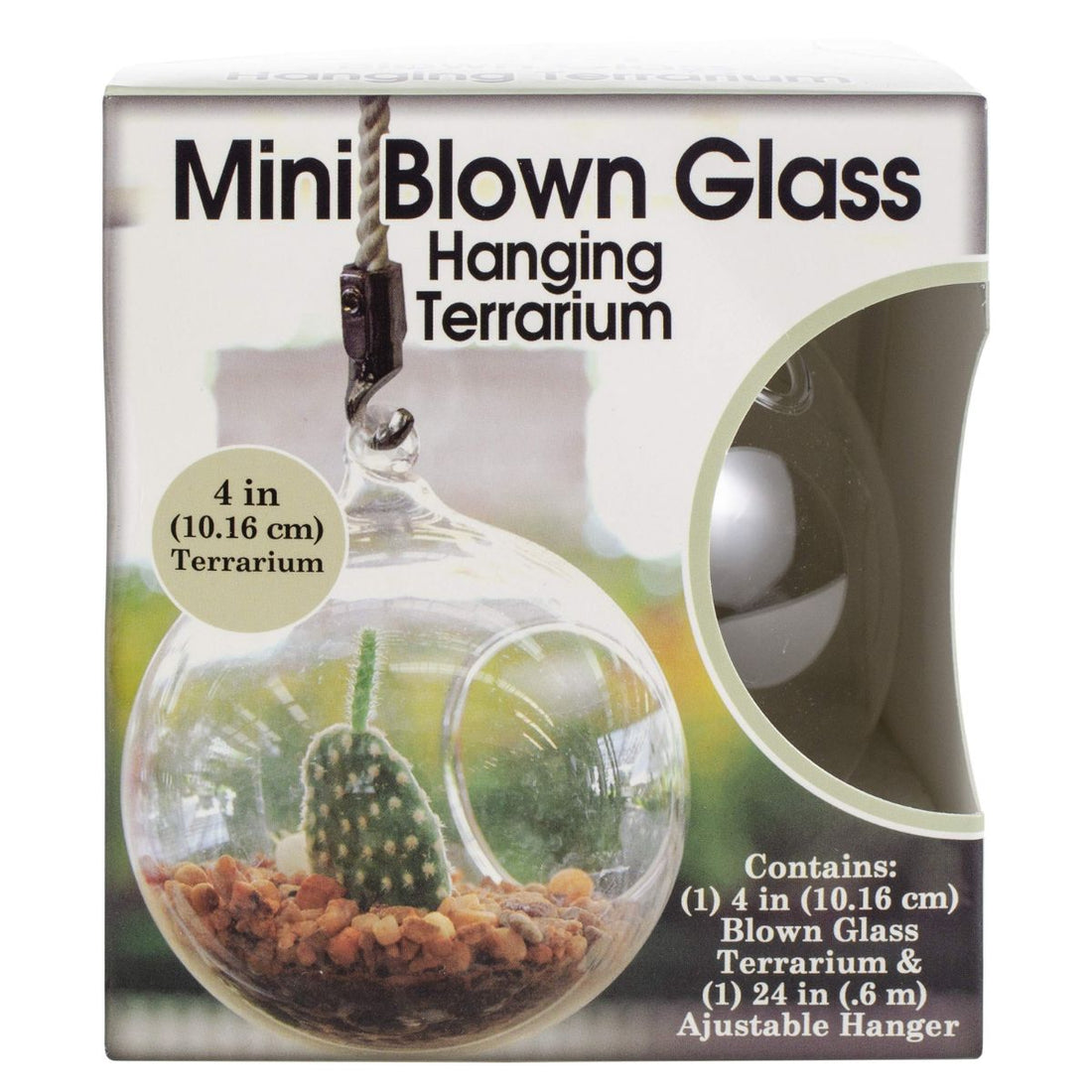 Mini Blown Glass Hanging Terrarium / Terrario Colgante Adornos / Embellishments Pepperell