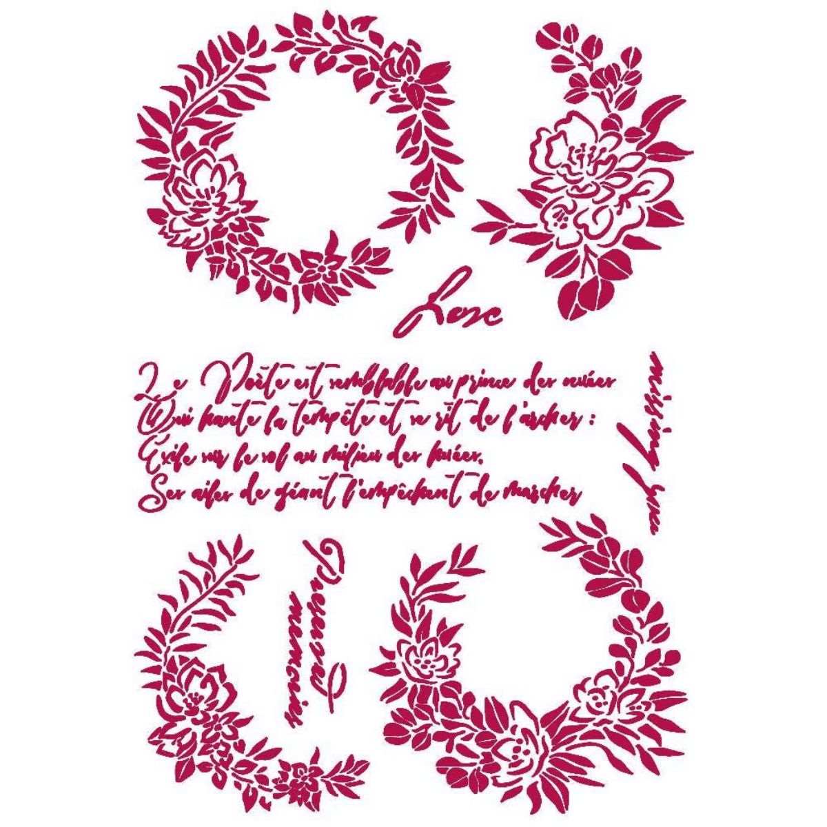 Romantic Journal Garlands Love Stencil / Estencil de Agenda Romántica Esténciles / Plantillas Stamperia