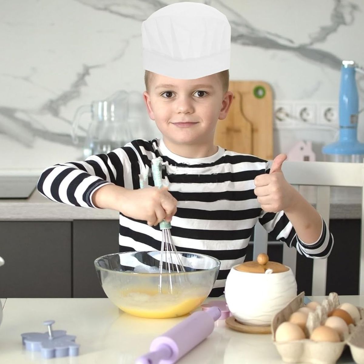 10 Gorros de Chef para Niños Desechables Manualidades para Niños Hobbees