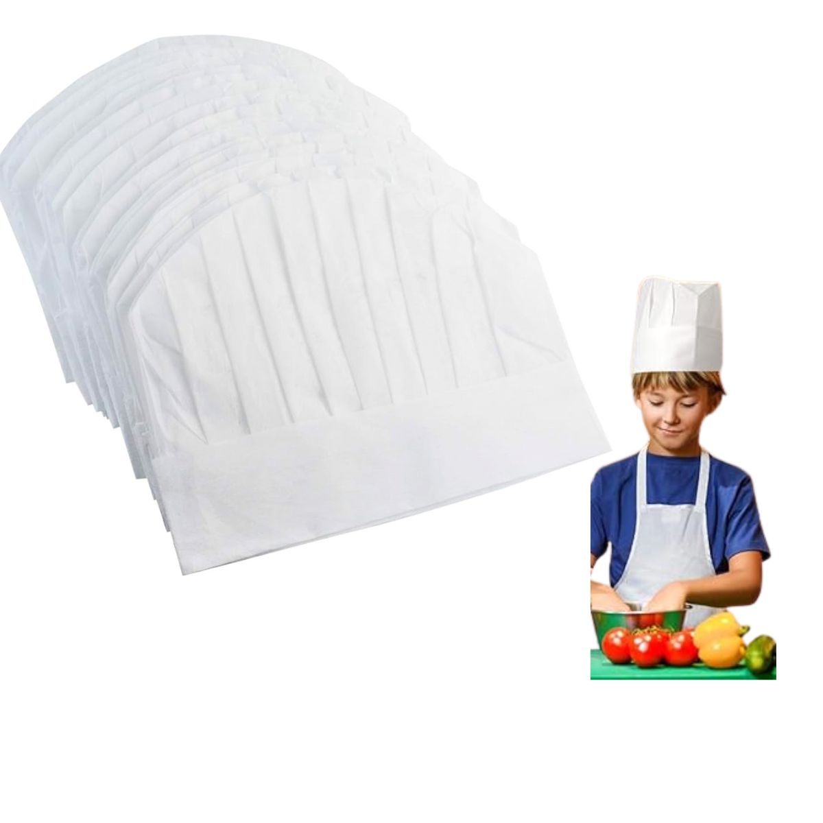 10 Gorros de Chef para Niños Desechables Manualidades para Niños Hobbees