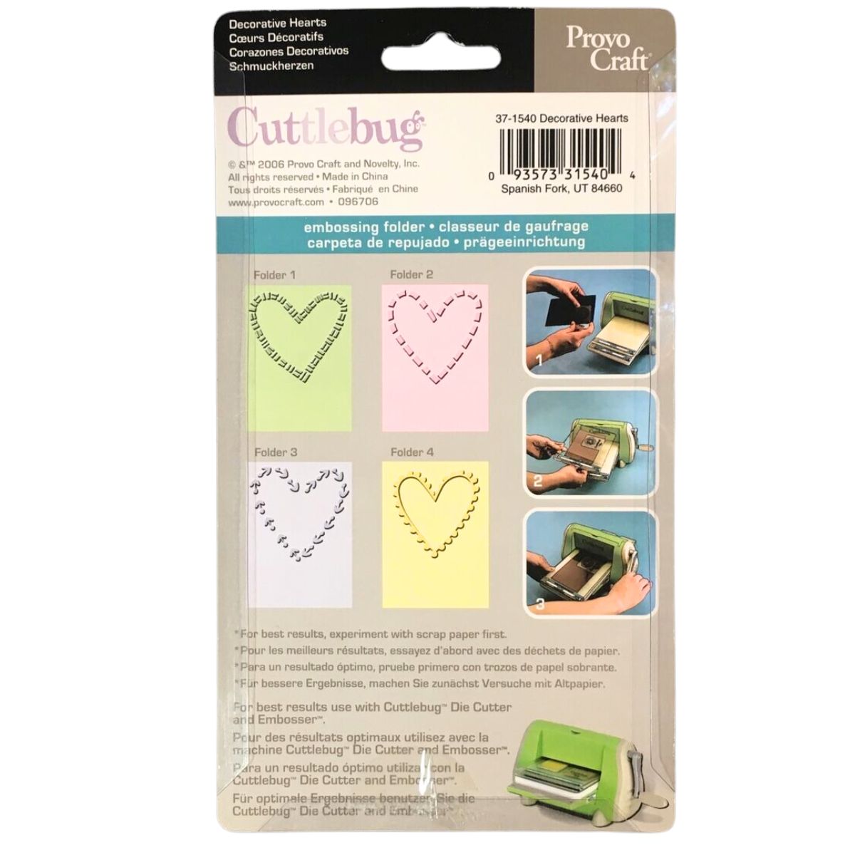Folder de Grabado / Embossing Folder Decorative Hearts Folders de Grabado Cuttlebug