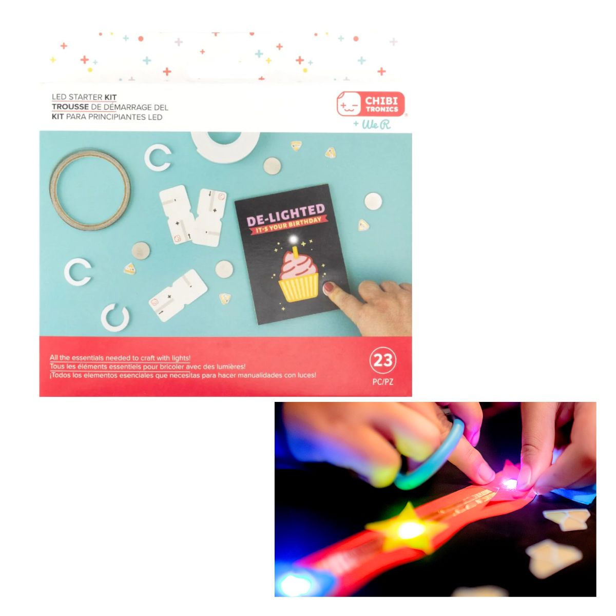 Chibitronics Mini Starter Set / Set Inicial de Luces para Tarjetas Luces We R Memory Keepers
