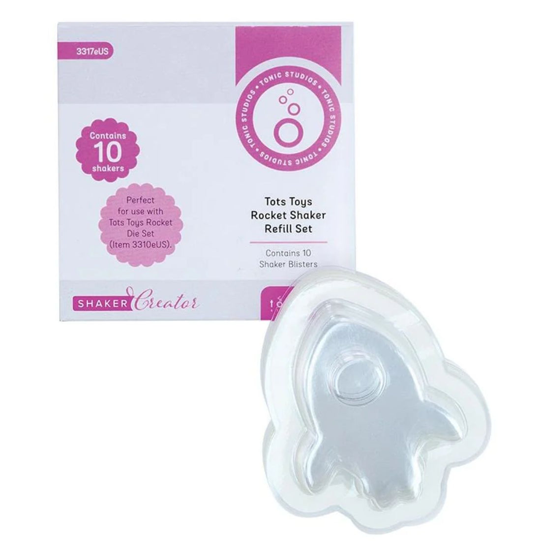 Shaker Domes Rocket / 10 Blisters o Domos con Forma de Cohete Adornos / Embellishments Tonic Studios