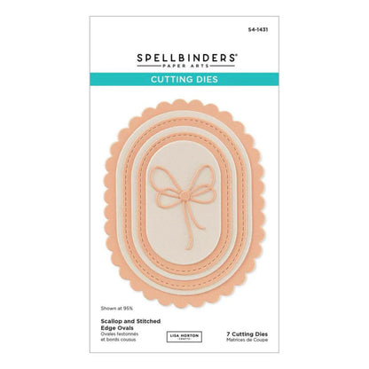 Scallop and Stitched Edge Oval Cutting Dies / Suajes Grabados Óvalos Bordes Cosidos Festoneados Dados de Corte / Suajes / Troqueles Spellbinders