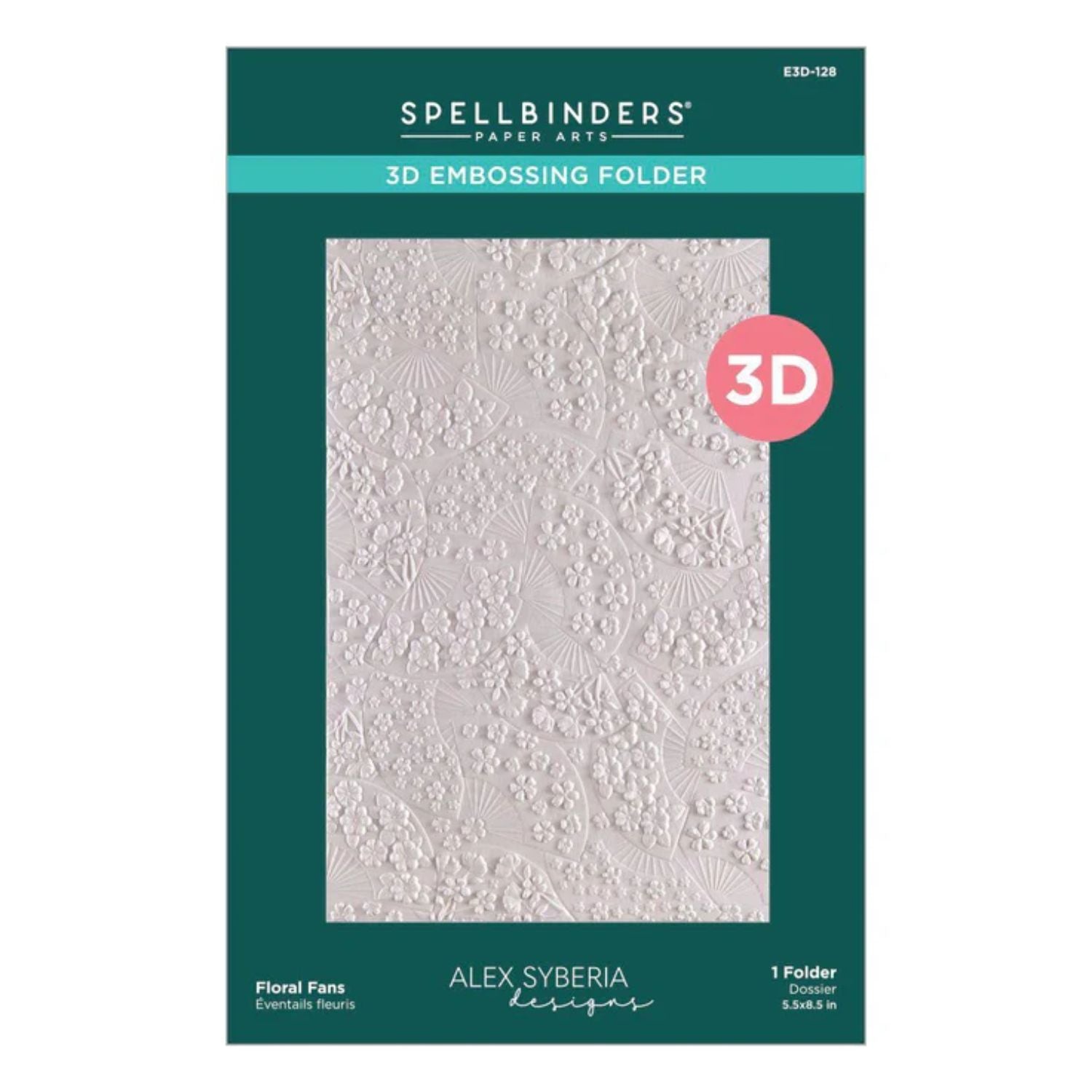 Floral Fans 3D Embossing Folder / Folder De Relieve 3D Abanicos Florales Folders de Grabado Spellbinders